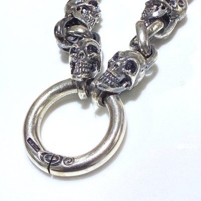 画像7: C-ring With Skull Wing With Quarter Skulls & Half Small Oval Links Necklace