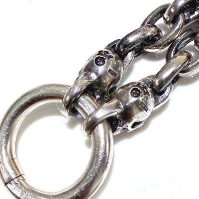 画像9: C-ring With Skull Wing With Quarter Skulls & Half Small Oval Links Necklace