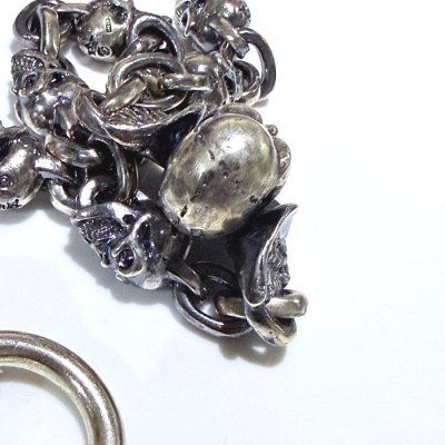 画像5: C-ring With Skull Wing With Quarter Skulls & Half Small Oval Links Necklace