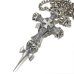 画像9: Large Skull On 2Skulls Hammer Cross Double Face Dagger With 2Panthers Small Oval Chain Necklace 