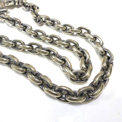 画像13: Large Skull On 2Skulls Hammer Cross Double Face Dagger With 2Panthers Small Oval Chain Necklace