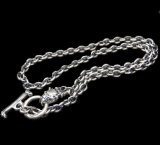 6Chain with quarter old bulldog & quarter T-bar necklace