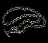 7Chain with quarter skull & quarter T-bar necklace