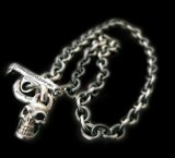 Half skull with O-ring & 7chain necklace