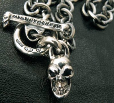 画像2: Half skull with O-ring & 7chain necklace