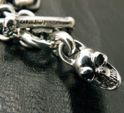 画像5: Half skull with O-ring & 7chain necklace