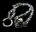 画像1: C-ring With Skull Wing & Quarter Skulls Half Small Oval Links Necklace (1)