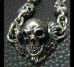 画像2: C-ring With Skull Wing & Quarter Skulls Half Small Oval Links Necklace (2)