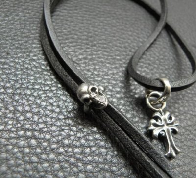 画像4: Skull Adjustable Leather Necklace