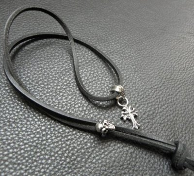 画像3: Skull Adjustable Leather Necklace