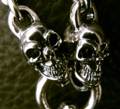 画像13: 1/3 Skull On Dagger With 2 Quarter Skulls & 7 Chain Links Necklace