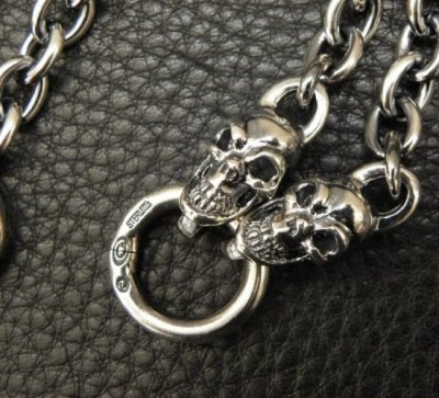 画像5: Half C-ring With Half 2Skulls & 7Chain Necklace