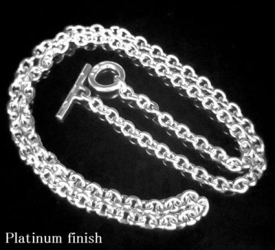 4.7Chain & 1/8 T-bar Necklace (Platinum Finish)
