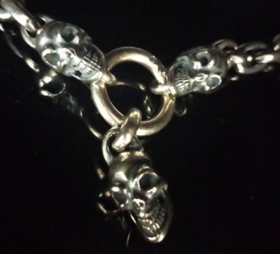 画像5: Single Slant Head Skull With 2 Single Slant Head Skulls & Small Oval Chain Links Necklace