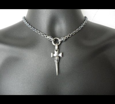 画像12: Quarter Single Skull Dagger Square Bottom With 2 Quarter Skulls Necklace