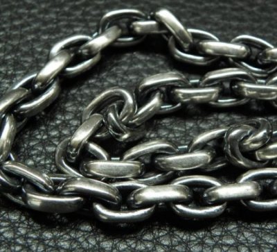 画像6: Half Large Skull On 2Skulls Hammer Double Face Dagger With Half 2Lions & Battle-Ax Small Oval Chain Links Necklace