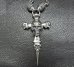 画像3: Large Skull On 2Skulls Hammer Double Face Dagger With 2Lions & Battle-Ax Small Oval Chain Links Necklace