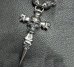 画像19: Large Skull On 2Skulls Hammer Double Face Dagger With 2Lions & Battle-Ax Small Oval Chain Links Necklace