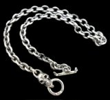 7Chain With Half Skull & Quarter T-bar Necklace