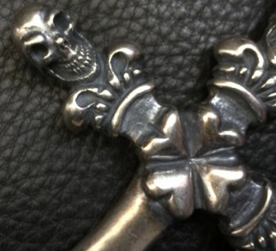 画像7: 3 Skulls On Both Side 4 Heart Crown Cross Double Face Dagger & Bulldogs Small Oval Chain Links Necklace