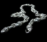 1/6 Skull & Half Small Oval Links Necklace