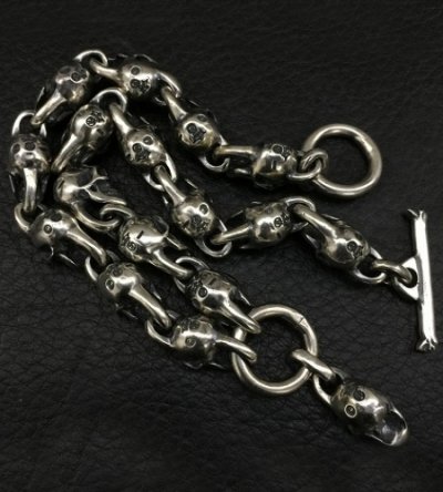 画像3: Single Skull With All Skull Links Necklace