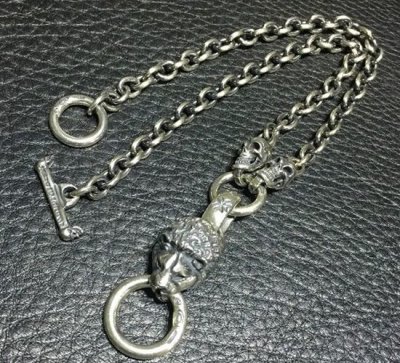 画像3: Lion With 2 Half Skulls & 7 Chain Necklace