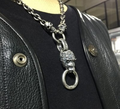 画像14: Lion With 2 Half Skulls & 7 Chain Necklace