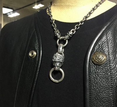 画像13: Lion With 2 Half Skulls & 7 Chain Necklace