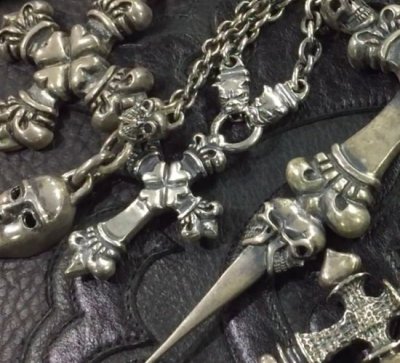 画像11: Half 4Heart Crown Cross With Half 2 Half Bulldogs & 7Chain Necklace