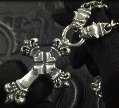 画像7: Half 4Heart Crown Cross With Half 2 Half Bulldogs & 7Chain Necklace
