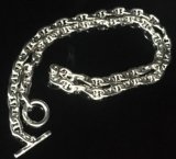 7.5mm Marine Chain & Quarter T-bar Necklace (Platinum Finish)