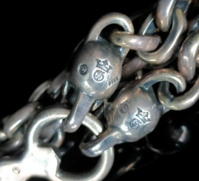 画像10: Single Skull Dagger With 2 Single Skulls & Small Oval Chain Links Necklace