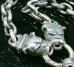 画像5: Half 3 Skulls On 4 Heart Crown Cross Double Face Dagger & Bulldogs Half Small Oval Chain Links Necklace