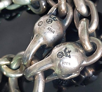 画像10: Single Skull With Macaroni 2 Single Skulls & Small Oval Chain Links Necklace