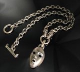 Face With Quarter 2 Skulls & 7Chains Necklace