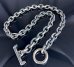 画像1: Half Small Oval &Textured Small Oval Chain Links Necklace (1)
