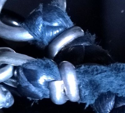 画像18: Half Face On Battle-Ax Cross With 2 Lions Braid Leather Necklace