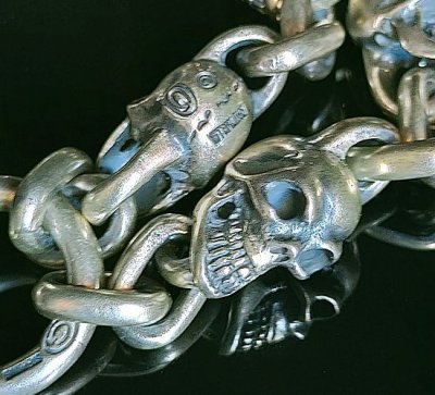 画像3: Single Skull With Skull & Small Oval Links Necklace