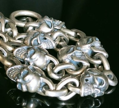 画像8: Single Skull With Skull & Small Oval Links Necklace