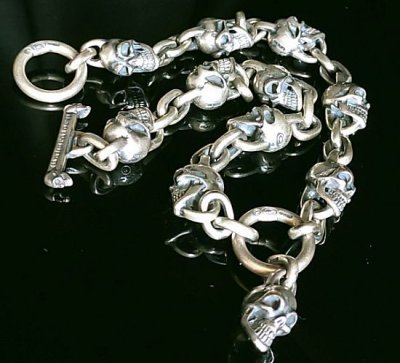 画像9: Single Skull With Skull & Small Oval Links Necklace