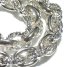 画像3: Half Small Oval & Textured Small Oval Chain Links Necklace [Platinum Finish]