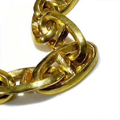 画像3: 10k Gold Half Double Triangle Anchor Chain Links Nacklace