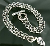 Quarter Skull & 6Chain Necklace