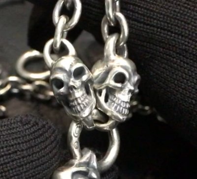 画像10: Quarter 4 Heart Chiseled Cross With Half 2 Skulls Chain Necklace