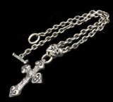Quarter 4 Heart Chiseled Cross With Half 2 Skulls Chain Necklace