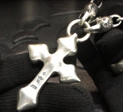 画像6: Quarter 4 Heart Chiseled Cross With Half 2 Skulls Chain Necklace
