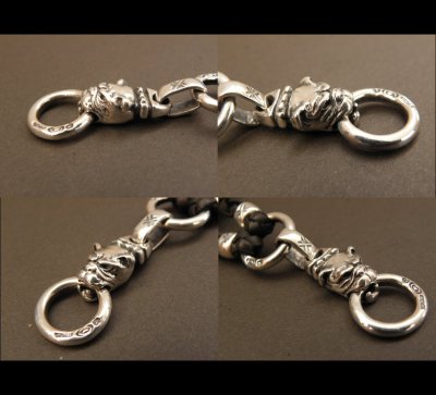 画像5: Quarter Bulldog & ２Quarter Skulls braid leather necklace