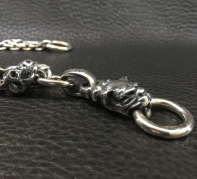 画像7: Half Old Bulldog With 2 Quarter Skulls & 6Chain Necklace