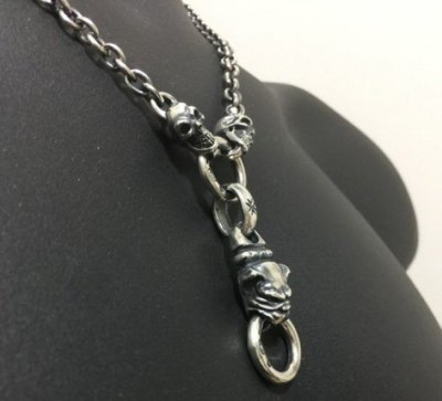 画像17: Half Old Bulldog With 2 Quarter Skulls & 6Chain Necklace